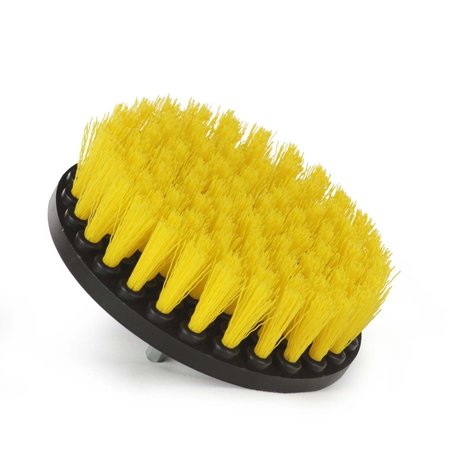 Drillbrush 5 Inch Diameter Drill Powered Scrub Brush With Quarter Inch 5in-Lim-Yellow-Short-QC